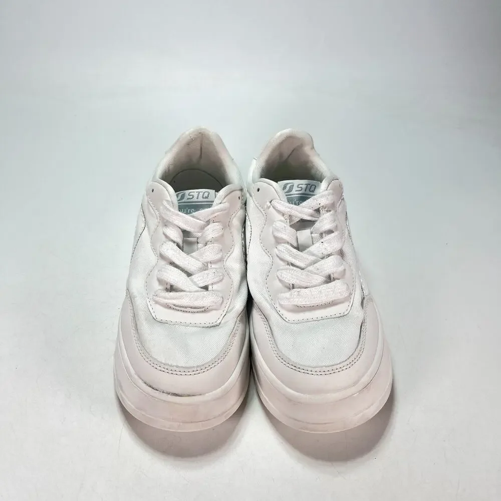 STQ Triple White Casual Low Top Chunky Platform Streetwear Sneakers Women's Sz 7